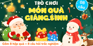 Trò chơi Món quà Giáng sinh PowerPoint (bản 08 câu hỏi)