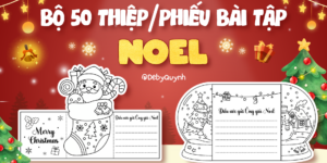 Bộ 50 mẫu thiệp Noel tô màu trên Canva size A4