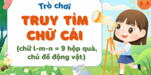Trò chơi Truy tìm chữ cái PowerPoint (chữ l-m-n in thường-in hoa-viết thường, 9 hộp quà)