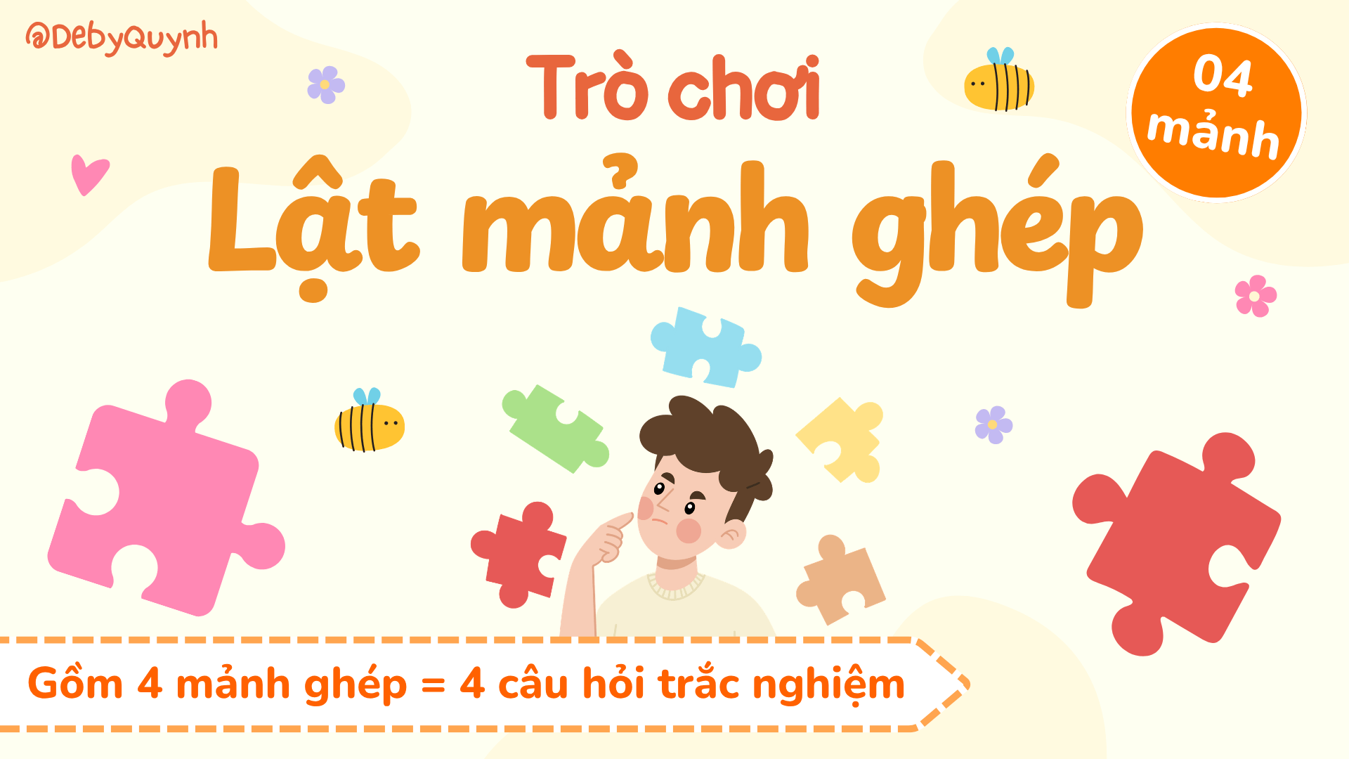 Trò chơi Lật mảnh ghép PowerPoint (bản 04 câu hỏi)