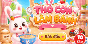 Game Thỏ con làm bánh PowerPoint (Bản 10 câu hỏi)