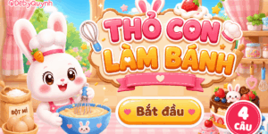 Game Thỏ con làm bánh PowerPoint (Bản 04 câu hỏi)