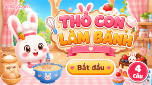 Game Thỏ con làm bánh PowerPoint (Bản 04 câu hỏi)