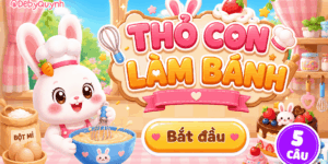 Game Thỏ con làm bánh PowerPoint (Bản 05 câu hỏi)