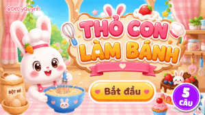 Game Thỏ con làm bánh PowerPoint (Bản 05 câu hỏi)