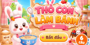 Game Thỏ con làm bánh PowerPoint (Bản 06 câu hỏi)