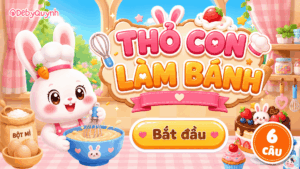 Game Thỏ con làm bánh PowerPoint (Bản 06 câu hỏi)